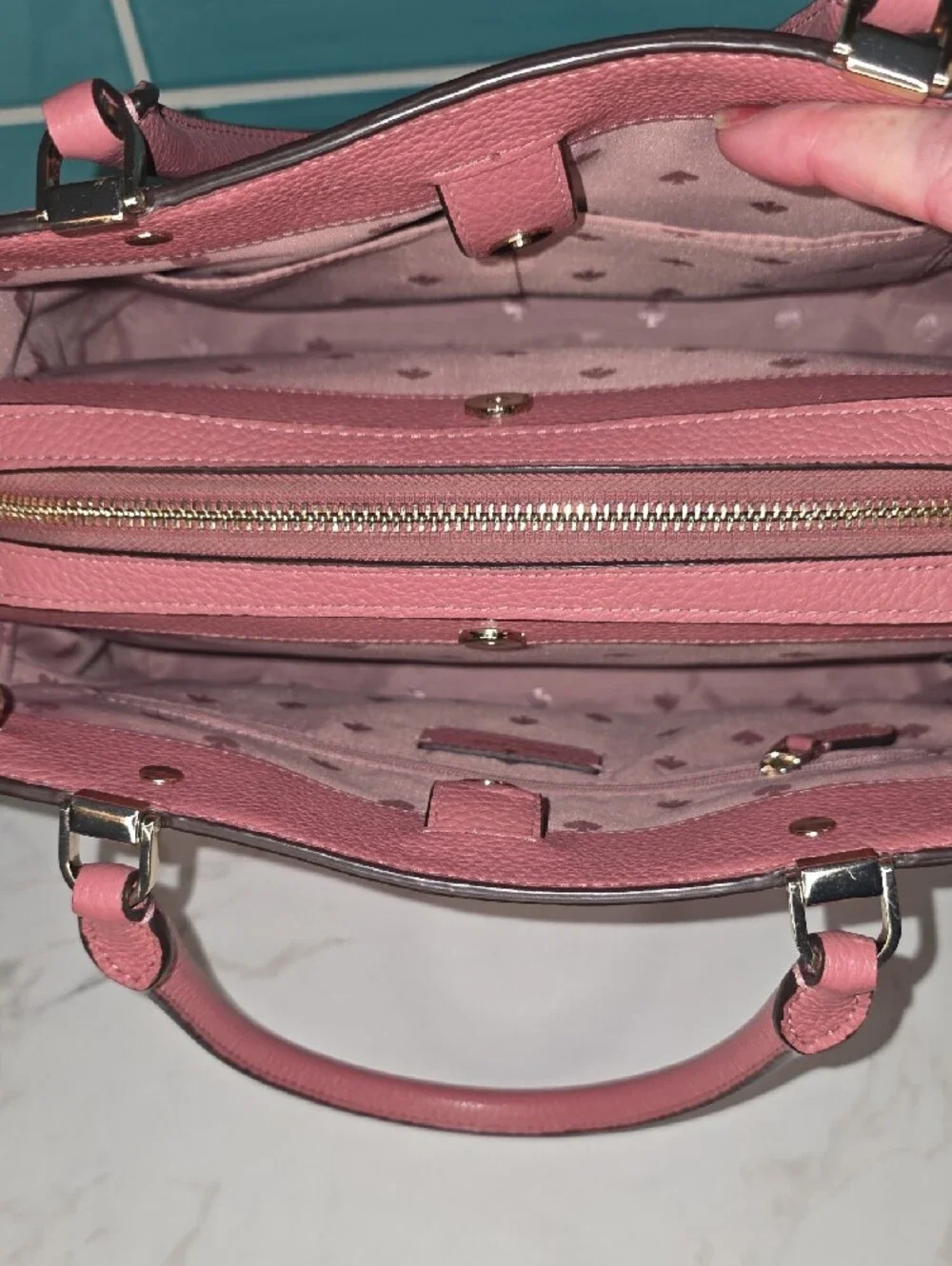 kate spade PINK LEILA Medium TRIPLE Compartment Satchel Crossbody Strap